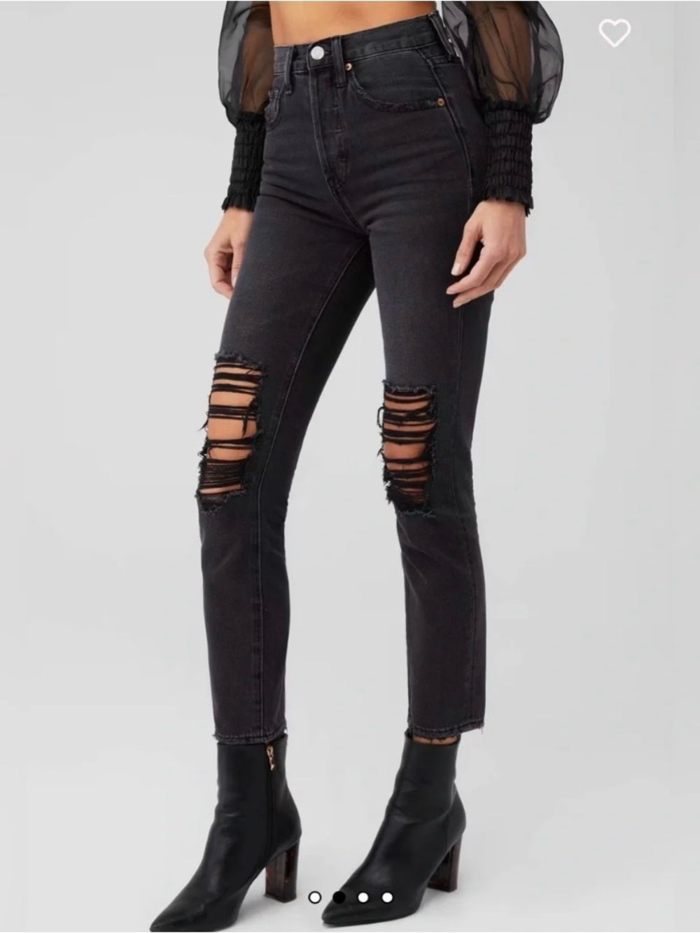 Pistola Keaton High-Rise Slim Black Distressed Women's Jeans | 28